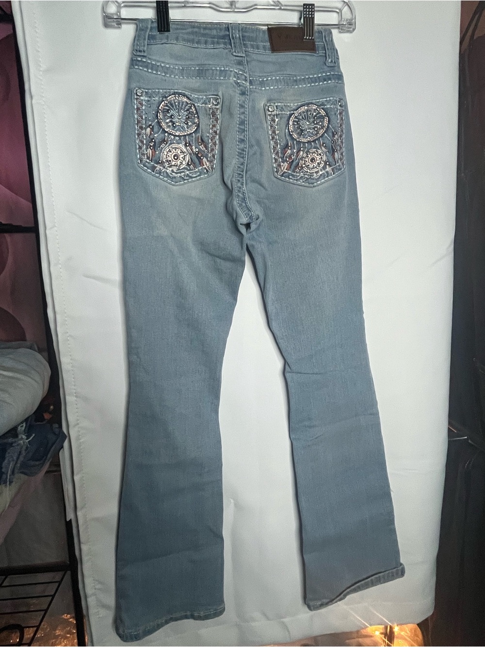 Y Jeans Los Angeles blue denim jeans bedazzled